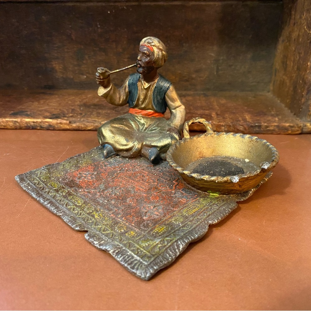Antique 19th Century Cold Painted Austrian Incense Plate
